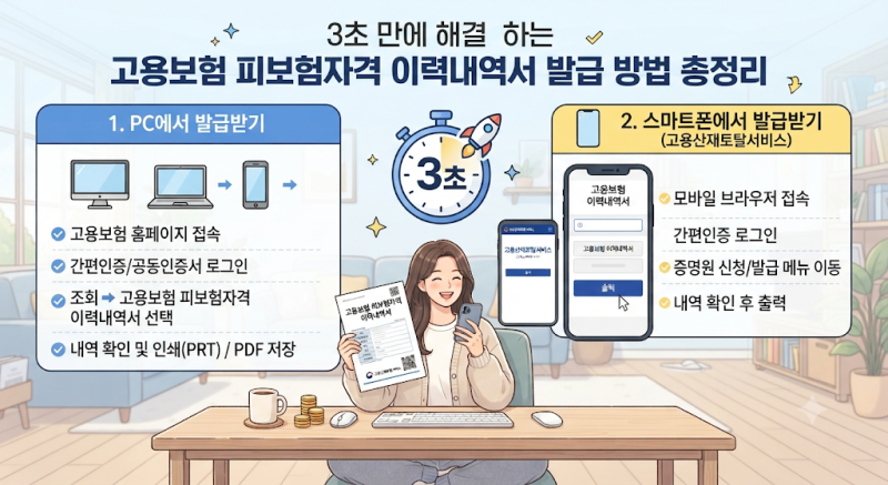 3초 만에 해결하는 고용보험 피보험자격 이력내역서 발급 방법 총정리