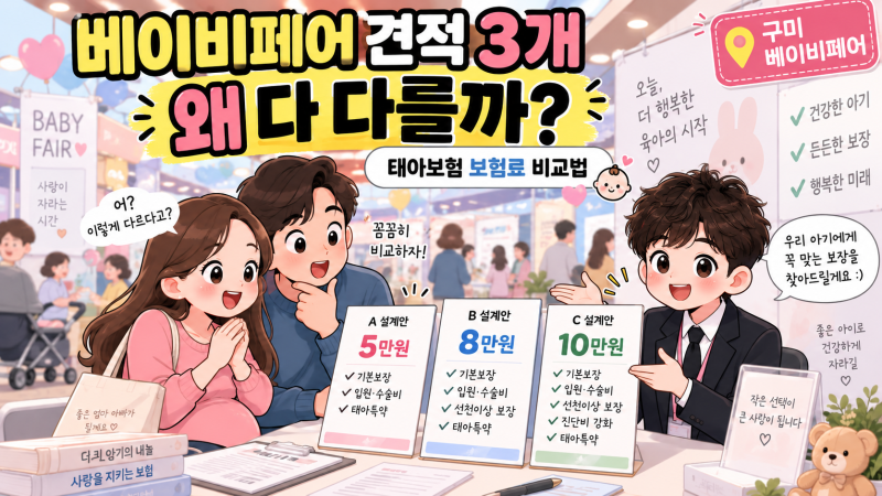 베이비페어에서 태아보험 견적 3개 받았는데 왜 다 다를까? 보험료 비교하는 법!