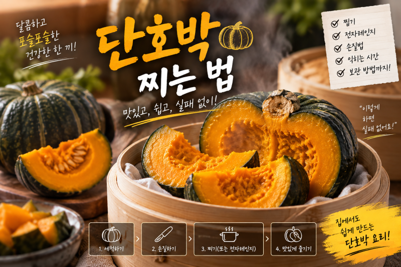 “단호박 그냥 물에 넣고 삶으면 안 될까?” 단호박 찌는 법 - 전자레인지부터 찜기까지 쉽게....