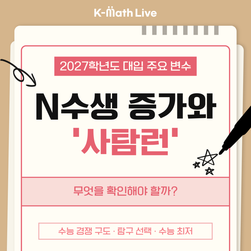 2027학년도 대입 주요 변수 · N수생 증가와 사탐런, 무엇을 확인해야 할까?