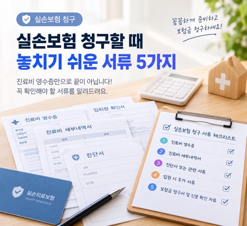 실손보험 청구할 때 놓치기 쉬운 서류 5가지