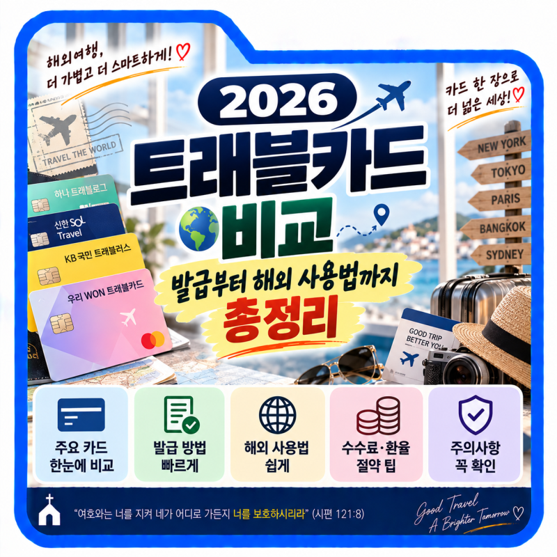 2026 트래블카드 비교, 발급부터 해외 사용법까지 총정리