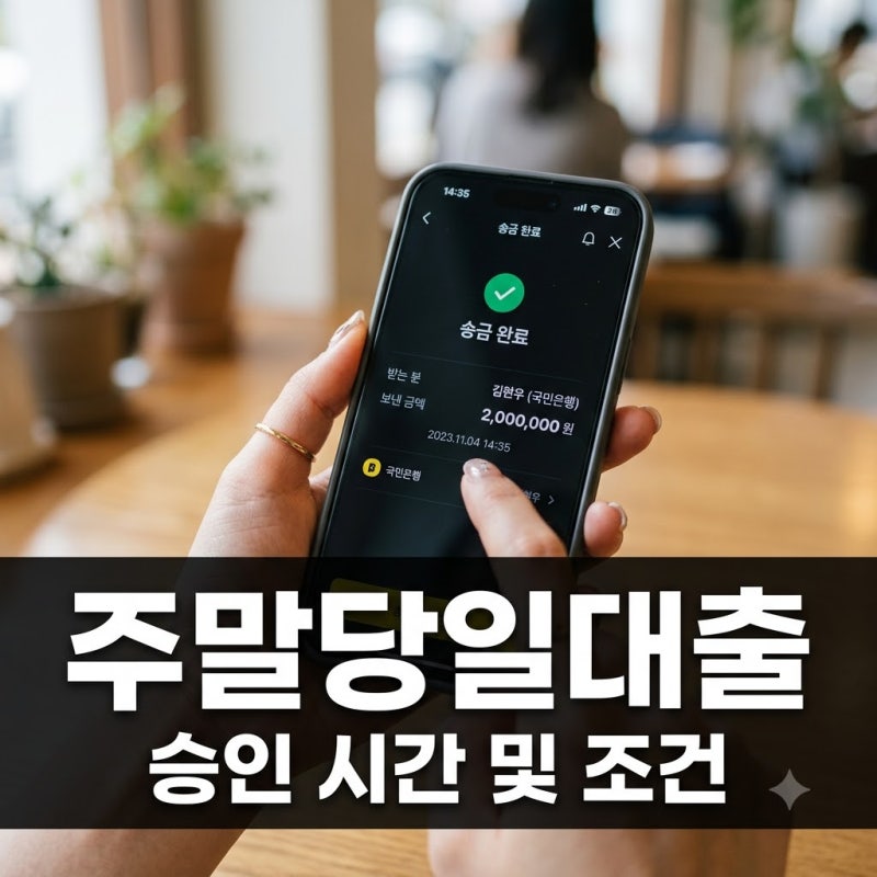 주말당일대출 가능한 곳 비교! 승인 시간과 주의사항 총정리