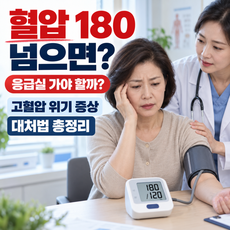 혈압 180 넘으면 응급실 가야 할까? 고혈압 위기 증상과 대처법