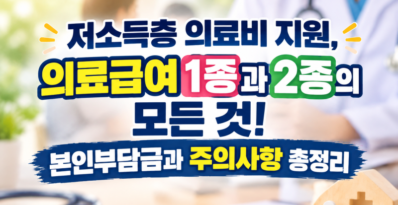 "의료급여 1종 2종 차이점 총정리! 병원비 부담 줄이는 핵심 혜택과 본인부담금 비교"
