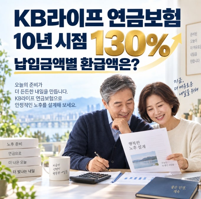 KB라이프 연금보험 130% 납입금액별 수령액은?