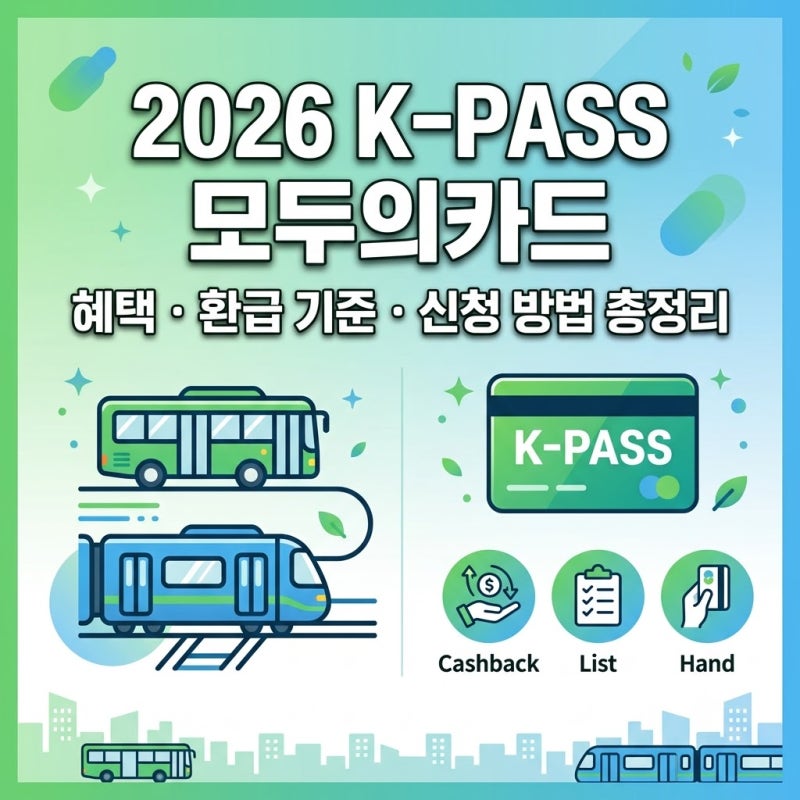 2026 K패스 카드 모두의카드 혜택 환급 기준 신청 방법 총정리
