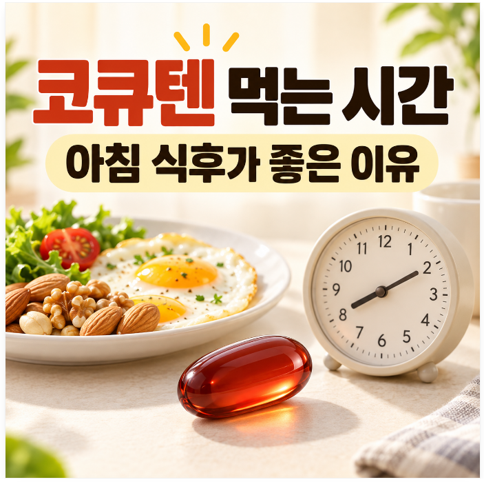 코큐텐 먹는 시간 언제가 좋을까? 아침 식후가 좋은 이유