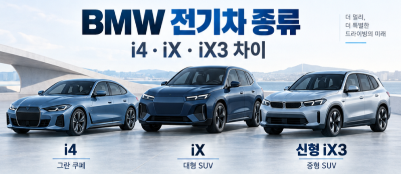 BMW 전기차 종류｜i4·iX·iX3 차이