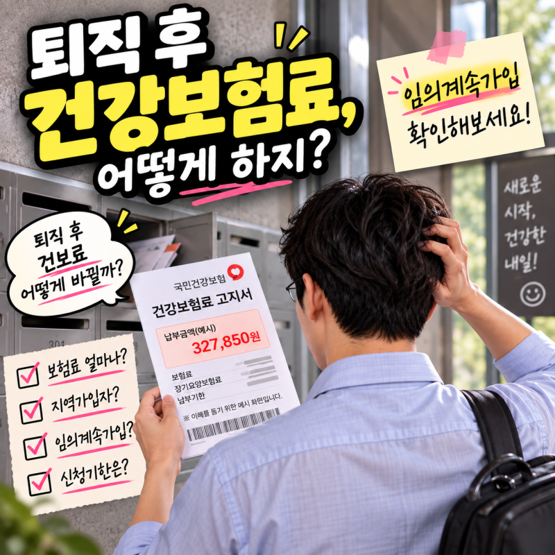 퇴직 후 건강보험료 올랐다면? 임의계속가입 조건·신청기한·36개월 총정리