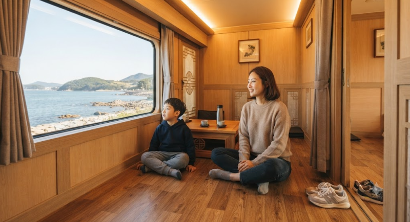 기차에서 신발 벗고 눕는다는 말에 반신반의하며 타본 서해금빛열차 온돌마루