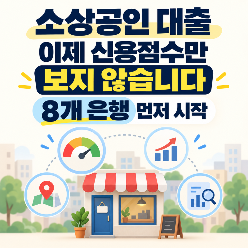 소상공인 대출, 이제 신용점수만 보지 않습니다｜8개 은행 먼저 시작