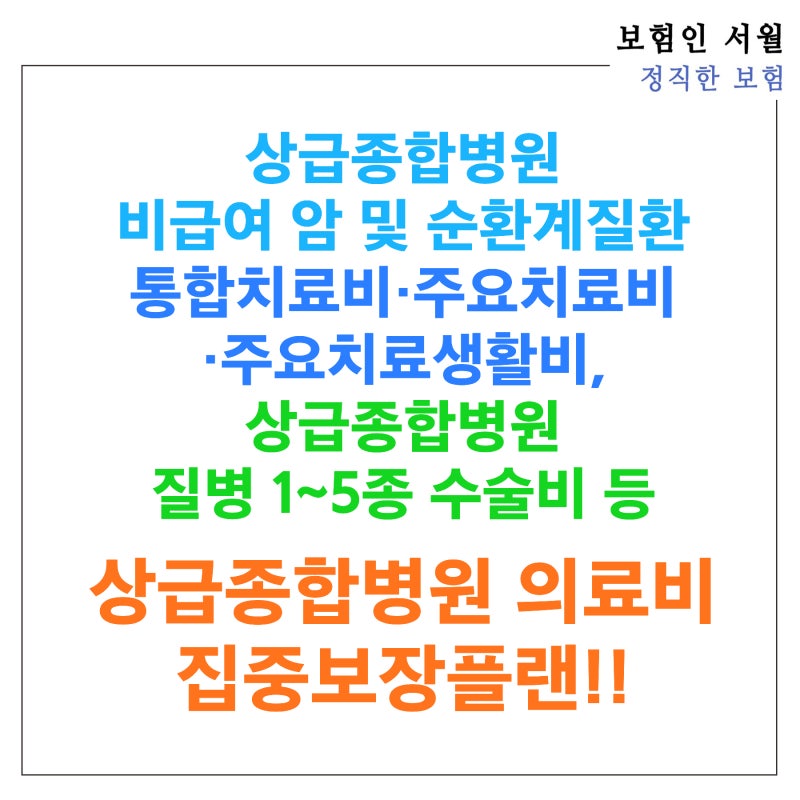 상급종합병원 비급여 암 및 순환계질환 통합치료비·주요치료비·주요치료생활비, 상급종합....