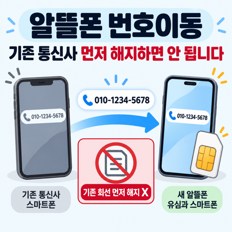 알뜰폰 번호이동, 기존 통신사 먼저 해지하면 안 되는 이유