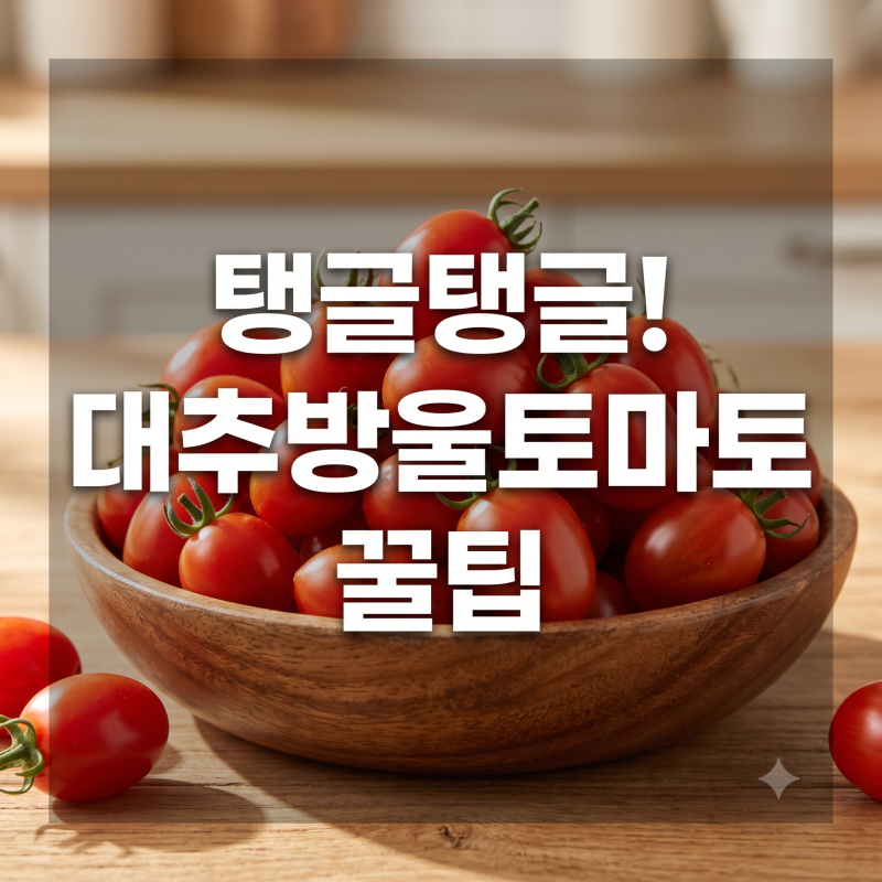 탱글탱글 대추방울토마토, 매일 먹어도 맛있는 보관법부터 고르는 팁까지!