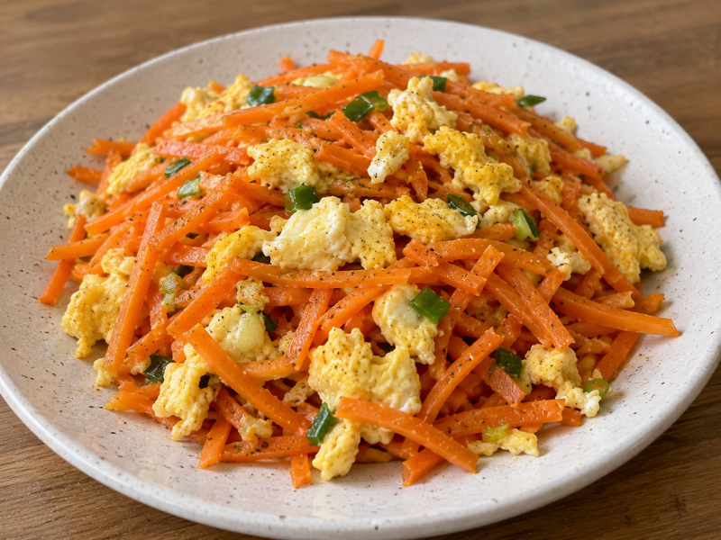 당근볶음, 채 썰어서 오래 볶지 마세요｜계란 넣었더니 달큰하고 부드러운 아이 반찬