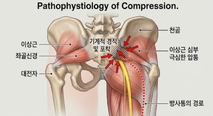 [의학 공부] 이상근 증후군(Piriformis Syndrome): 좌골신경통과의 생체역학적 감별, 이학적 검사 ....
