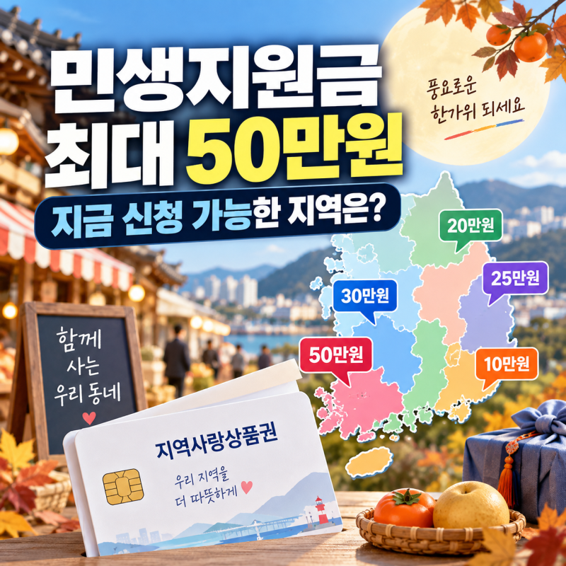 민생지원금 최대 50만원, 지금 신청 가능한 지역과 16·17일 시작하는 곳은?
