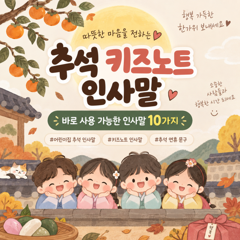 추석 키즈노트 인사말｜어린이집 한가위 인사말 10가지