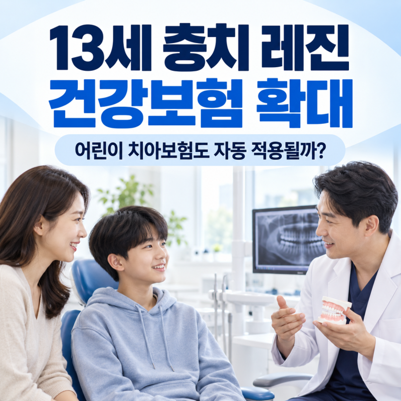 13세 충치 레진 건강보험 확대, 가입한 어린이 치아보험도 자동 적용될까?