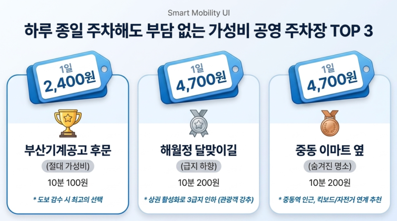 주말 해운대 '주차 지옥' 피하는 1일 최대 요금 명당 & 안 막히는 진입로 추천