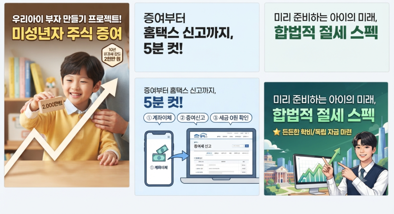 미성년자 자녀 주식 증여 방법부터 홈택스 세금 신고까지 (비과세 한도 2천만 원 활용법)