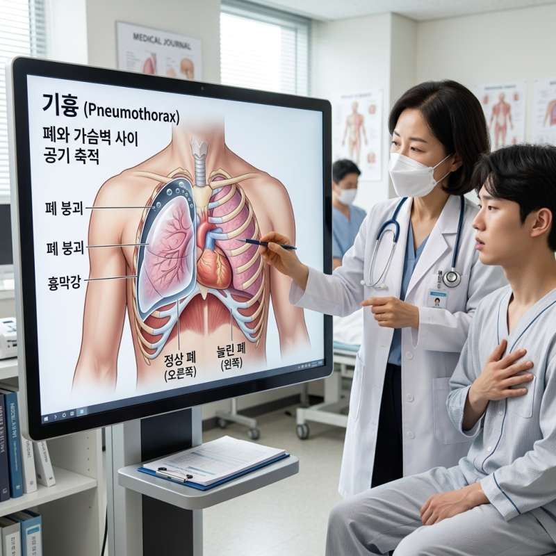 기흉 원인 증상 폐기흉 진단 긴장성 비행기 수술 치료