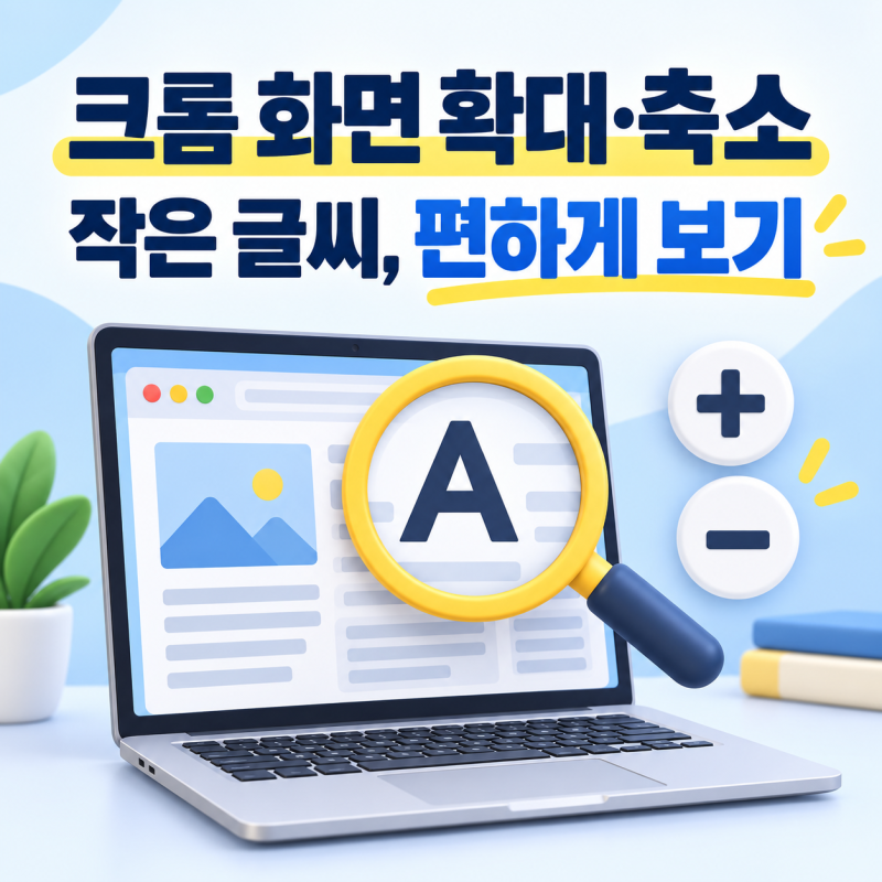 크롬 화면 확대·축소 방법, 작은 글씨 키우기부터 기본 크기 복원까지