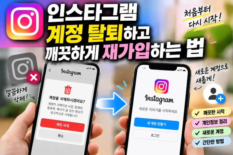 인스타그램 계정 탈퇴하고 깨끗하게 재가입하는 법 직접 해보며 정리한 팁