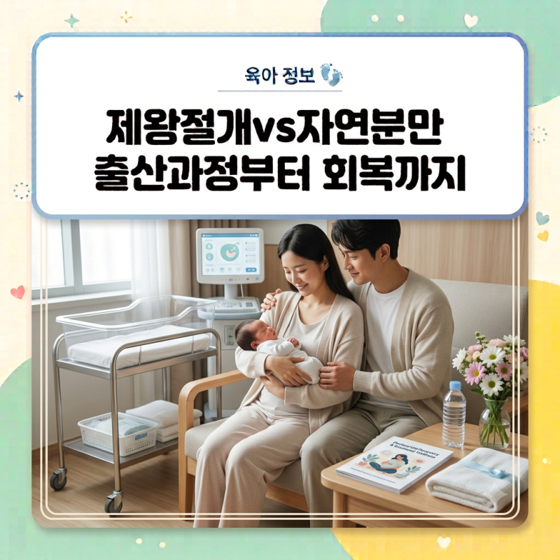 자연분만 vs 제왕절개 전체 과정•진통•비용•산후 회복까지