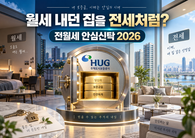 전월세 안심신탁 2026｜월세 내던 집을 전세처럼 산다? HUG가 보증금 맡는 새 제도, 10월 신청 ....