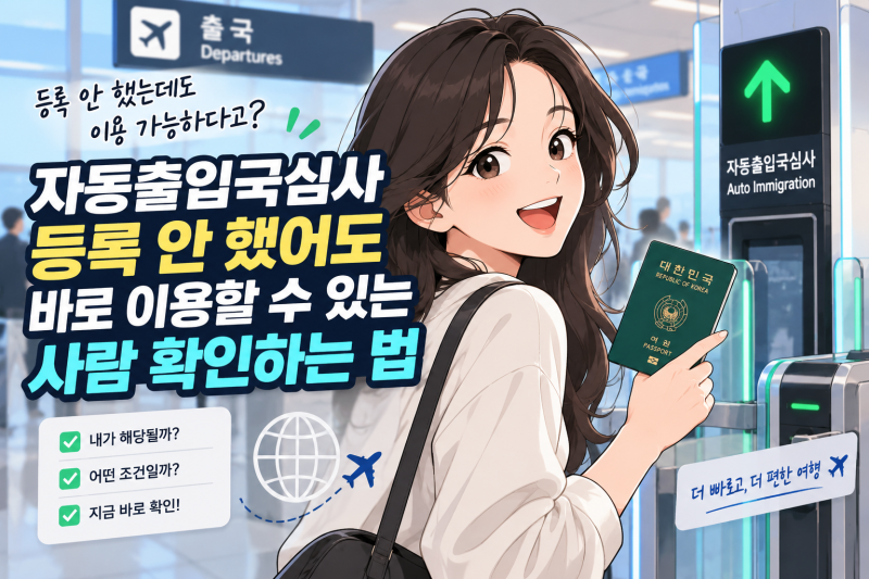 자동출입국심사 사전등록 없이 바로 이용 대상 확인