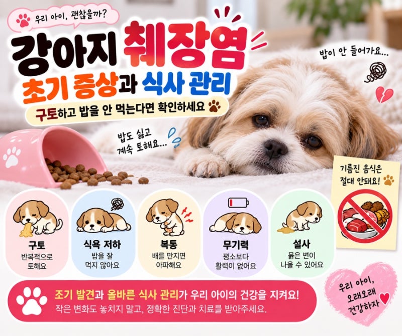 강아지 췌장염 초기 증상과 식사 관리｜구토하고 밥을 안 먹는다면 확인하세요 [서이추환영]