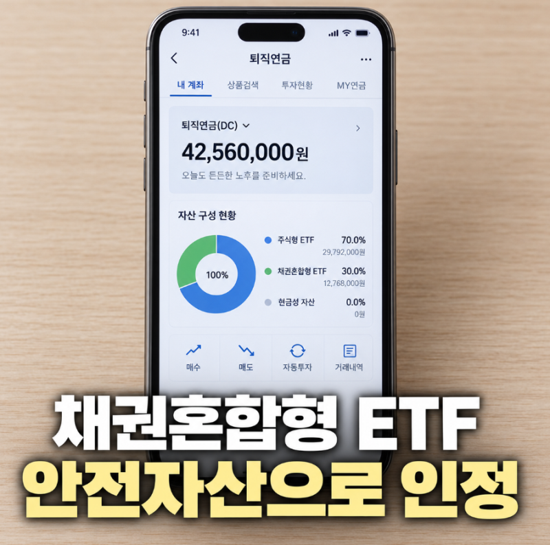 채권혼합형 ETF 퇴직연금 DC IRP 가입자 안전자산 및 종류 비