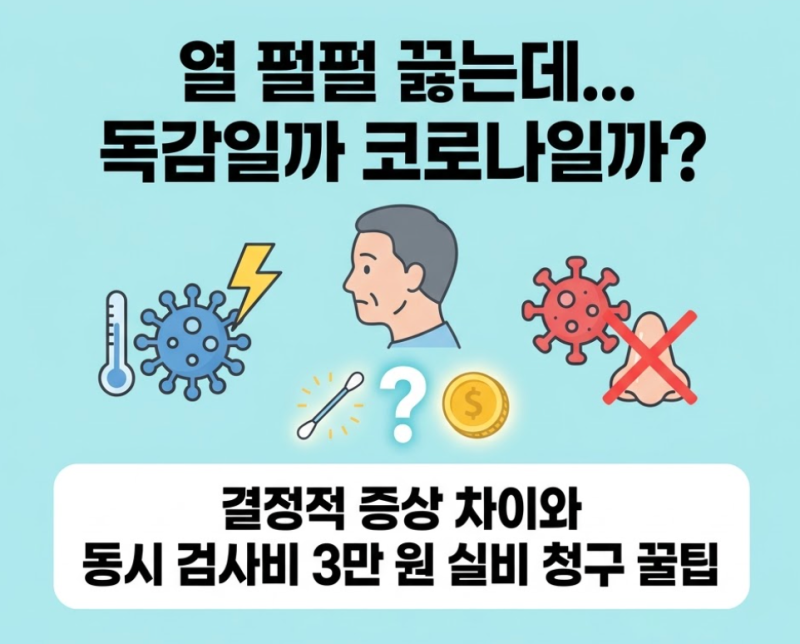 독감일까 코로나일까? 초기 증상 차이와 동시 검사 키트 실비 청구