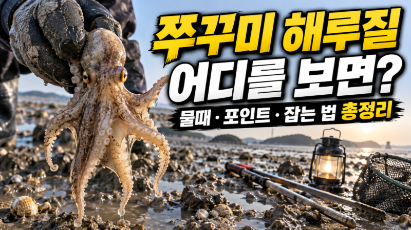 쭈꾸미 해루질｜9월 어디서 잡힐까? 물때·포인트·잡는 법 총정리