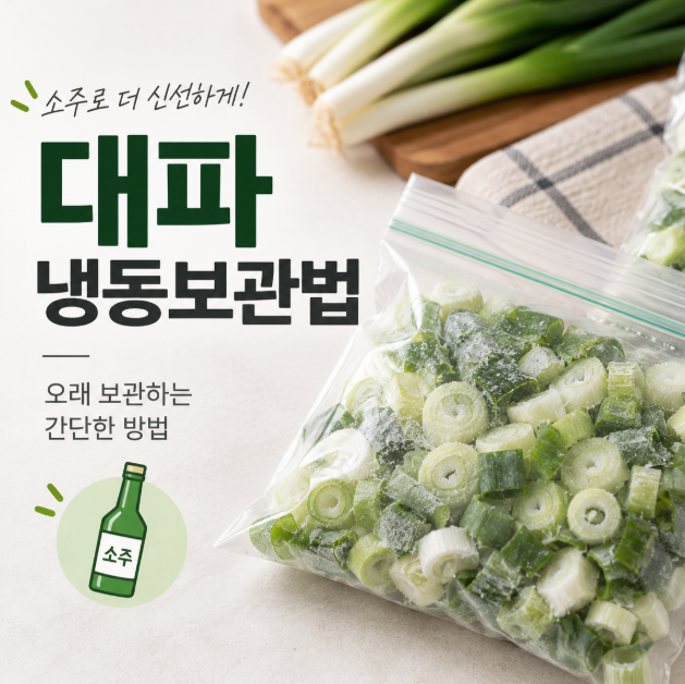 대파 냉동 보관법 소주 활용해서 오래 보관하는 방법