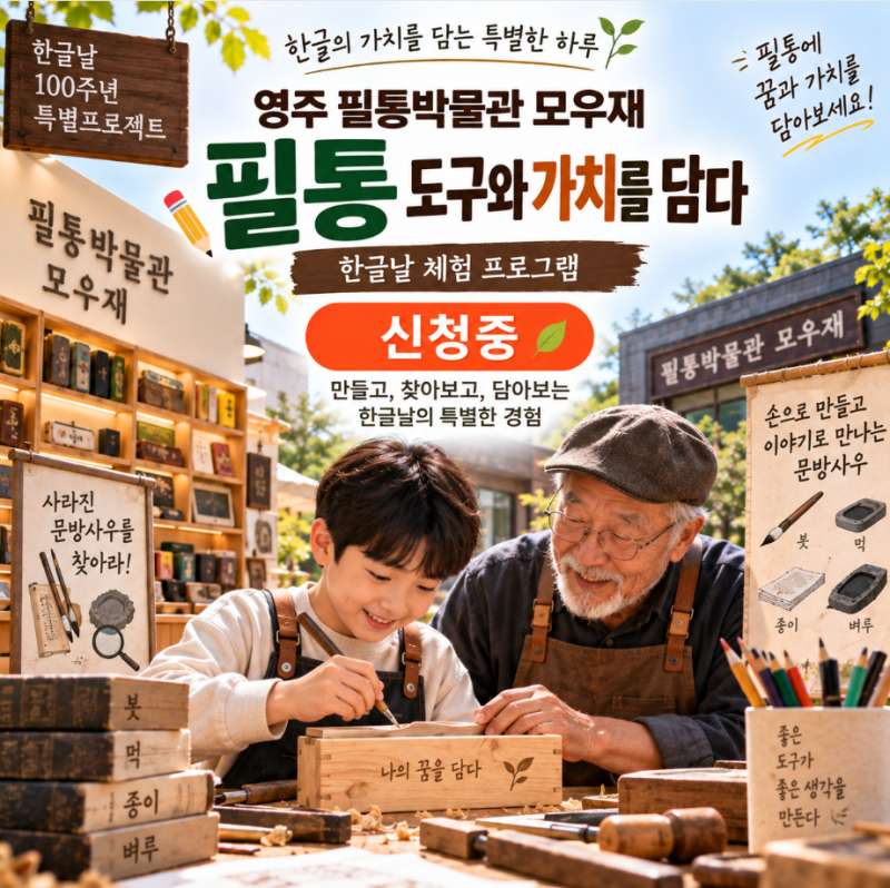 영주 가볼만한곳 모우재 필통박물관 한글날 체험