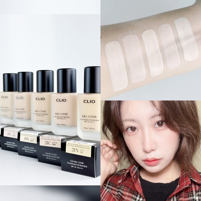 가볍게 밀착되는 고커버 파운데이션, 클리오 킬커버 파운웨어 파운데이션 5종 17N/19C/19N/21C/21N