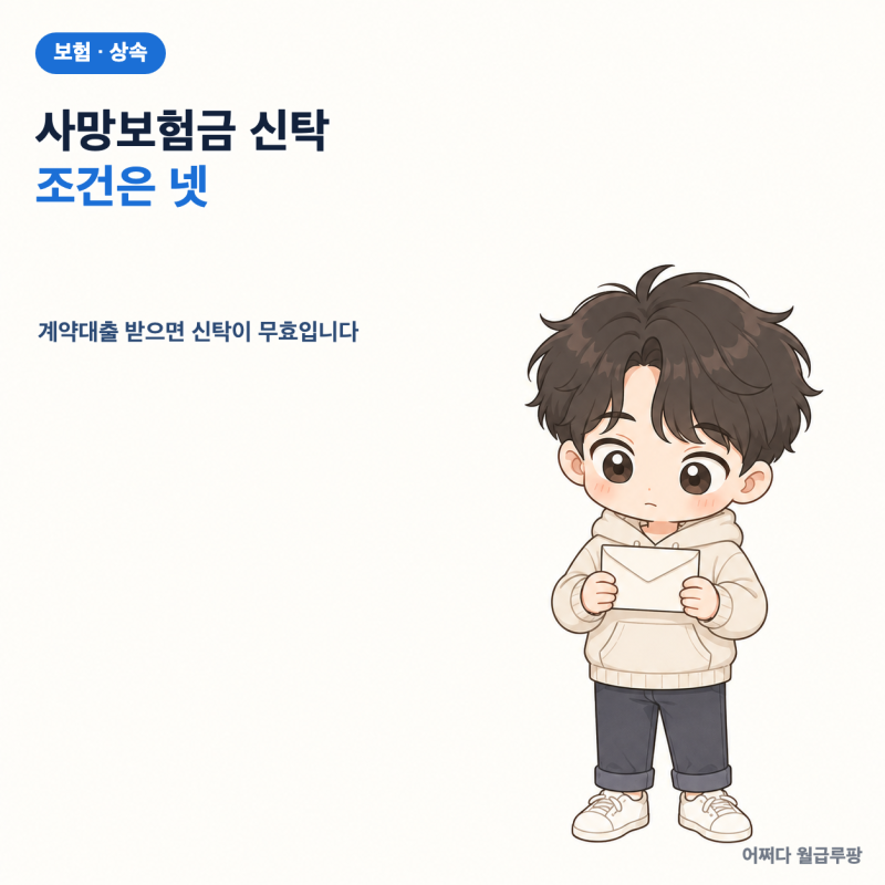 보험금청구권신탁 가입 조건 사망보험금 3000만 원 이상, 보험계약대출 받으면 신탁이 무효다
