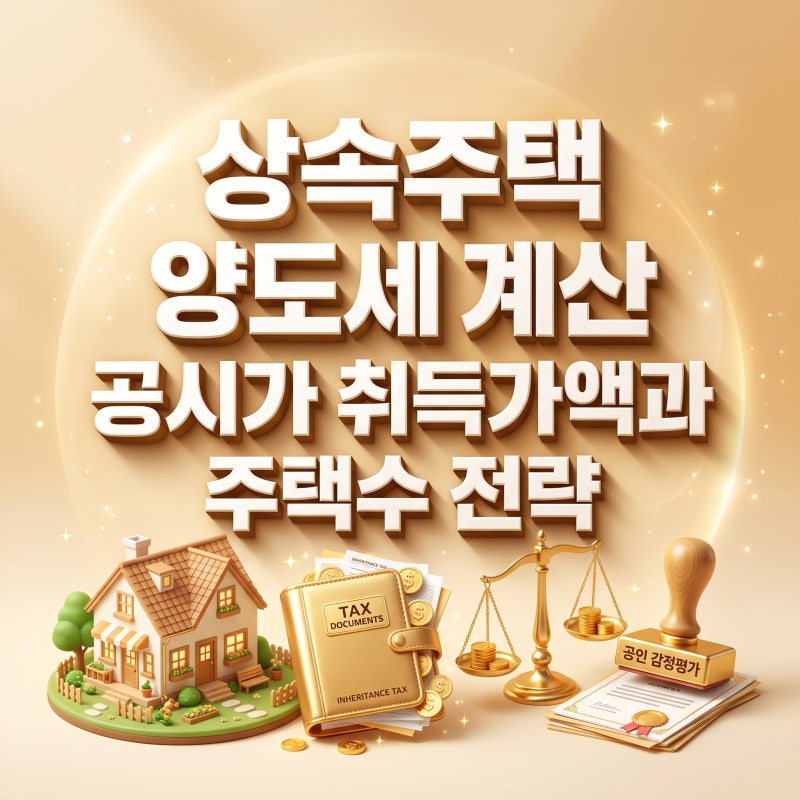 상속주택 양도세 계산 공시가 취득가액과 주택수 제외 전략