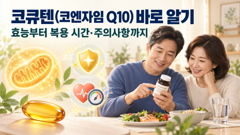 코큐텐(코엔자임 Q10) 바로 알기: 효능부터 복용 시간·주의사항까지