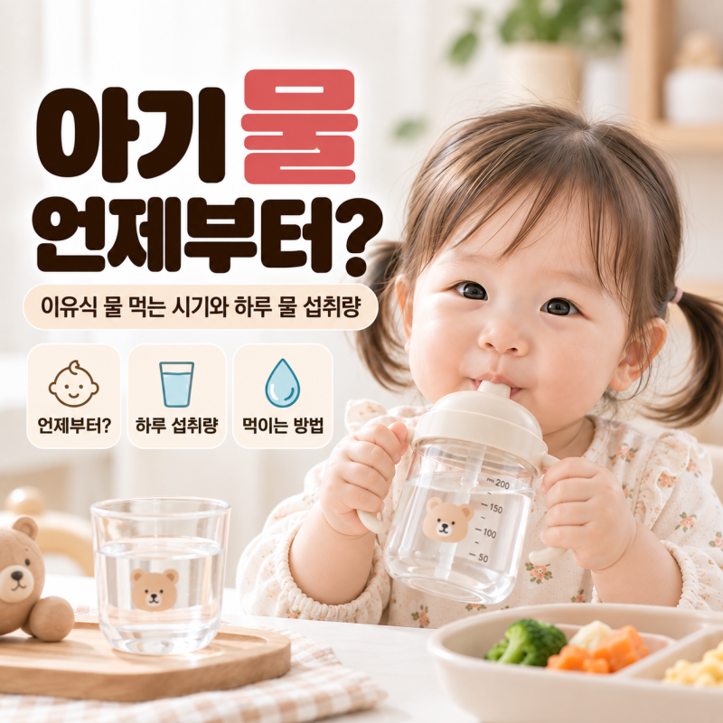 아기 물 언제부터? 이유식 물 먹는 시기와 하루 물 섭취량