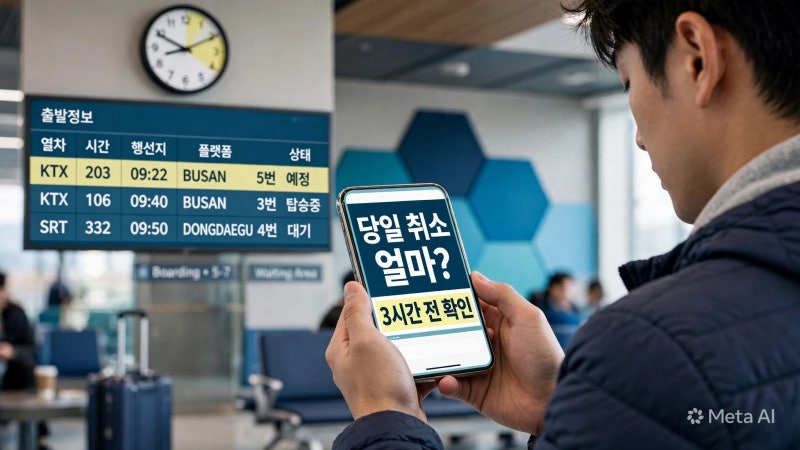 KTX 당일 취소하면 수수료 얼마?｜출발 전·출발 후 환불금 계산법