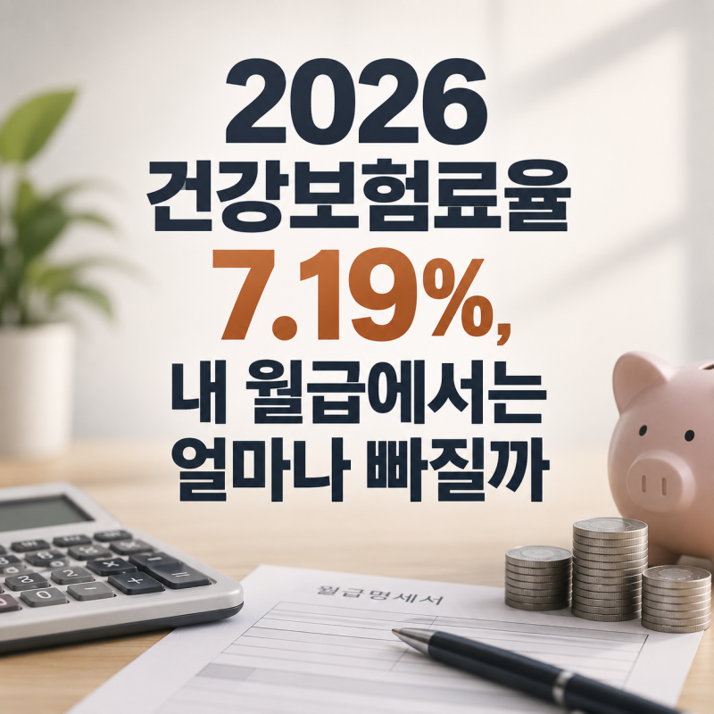 2026 건강보험료율 7.19%, 내 월급에서는 얼마나 빠질까