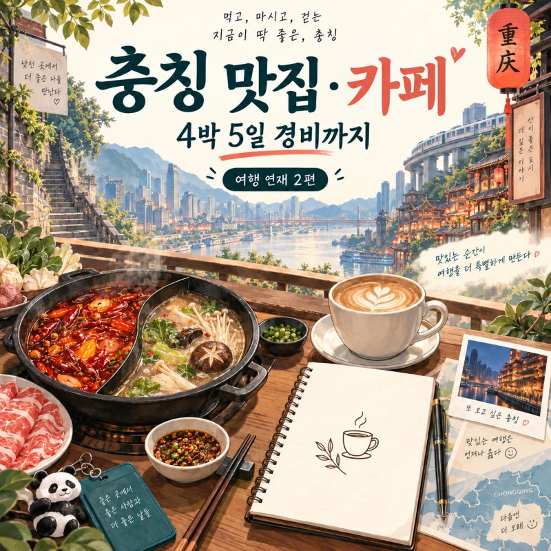 충칭 맛집·카페와 여행 경비 4박 5일, 얼마를 준비하면 좋을까요?