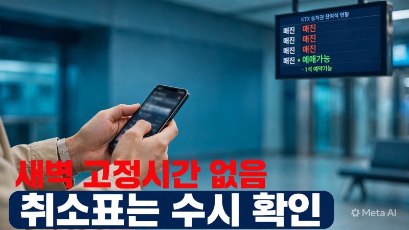 KTX 취소표 언제 풀릴까?｜매진 후 취소표 확인 시간·잡는 법 총정리