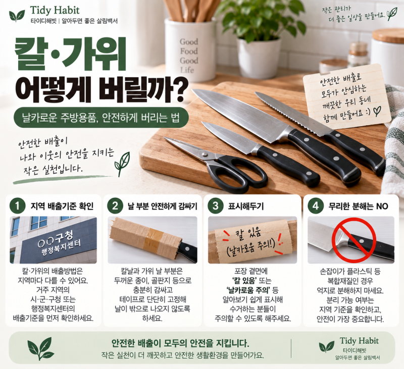 칼·가위 어떻게 버릴까? 날카로운 주방칼 안전하게 버리는 법