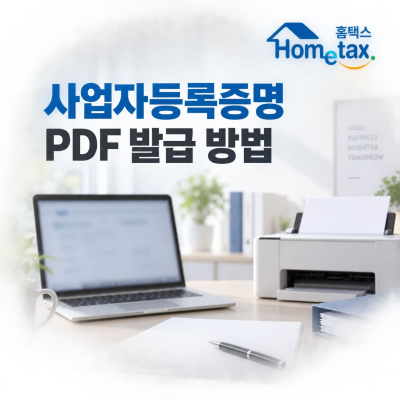 홈택스 사업자등록증명 발급 방법, PDF 저장하고 출력하기