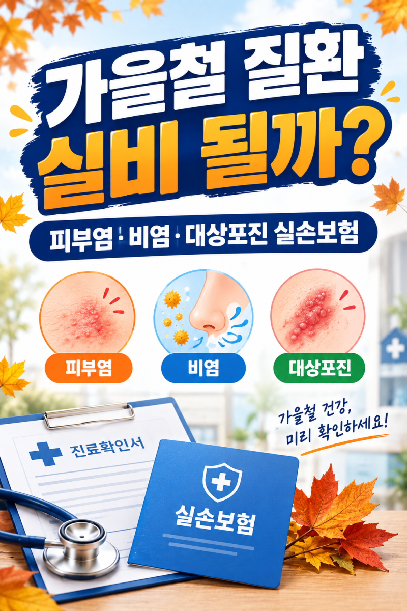 가을만 되면 재발하는 병, 실손보험 보상되는지 총정리 (피부염·비염·대상포진)